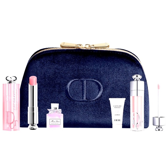 Dior Handbags - Dior BNWT cosmetics perfume set with gorgeous blue cosmetics bag